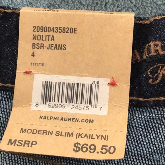 Lauren jeans stretch size 4 NWT - Picture 8 of 8